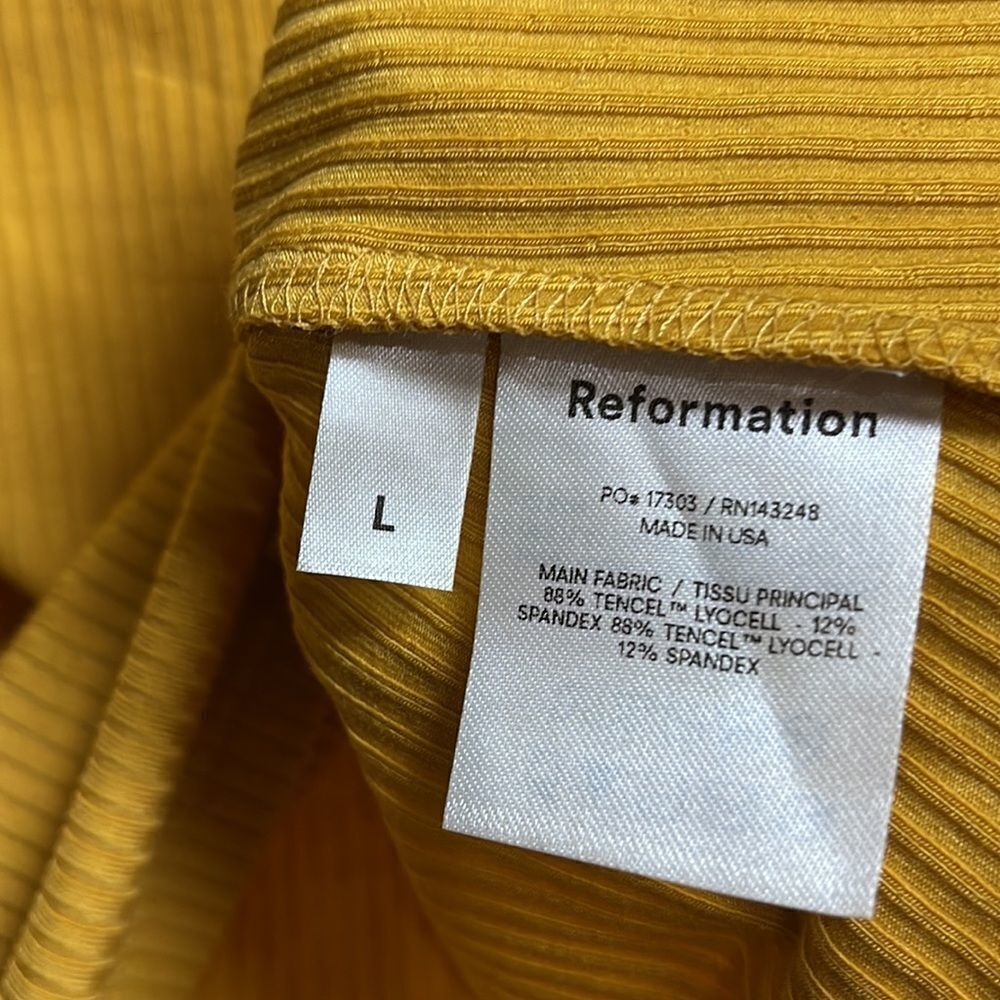 Reformation Rochelle Size Lg  NWT OCHRE color (mustard) Brat Girl Summer - Picture 9 of 10